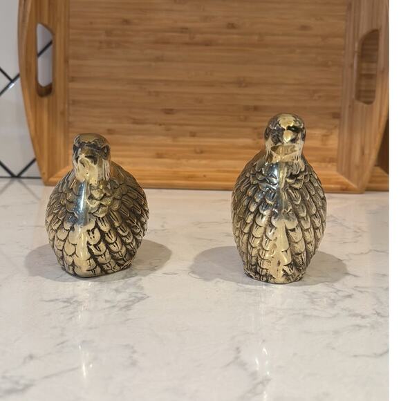 Vintage Brass Quails, Mid Century Tabletop Decor, Traditional Brass Accents - Picture 4 of 9